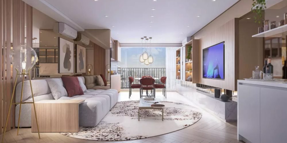 LIVING do apto de 75 m² 4
